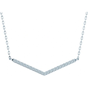 SAVICKI Колие от бяло злато 585, бели лабораторни диаманти, 0, 15К, 42 см - savicki - 1 525,55 лв