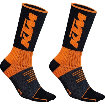 KTM SOCKS LONG 2P čierna oranžová