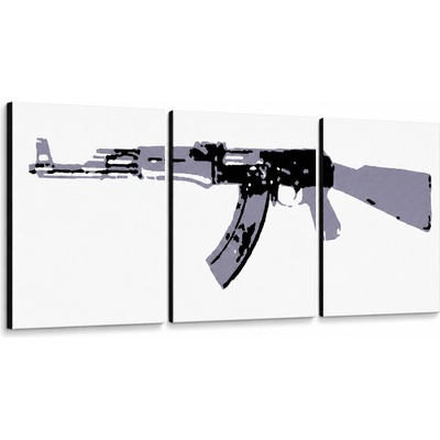 Ručne maľovaný POP Art obraz Kalashnikov - 120x40 cm