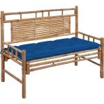 vidaXL Градинска пейка с възглавница, 120 см, бамбук (3063901)