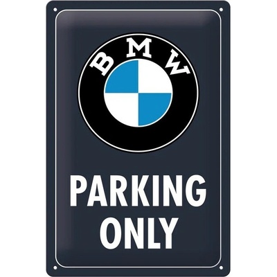 Plechová ceduľa BMW - Parking Only Classic Blue, 20 x 30 cm