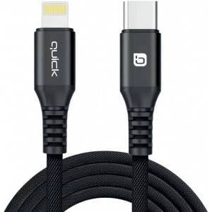 Quick Media USB Cable Quick USB-C - Lightning 1.5 m Black (4752168141229)