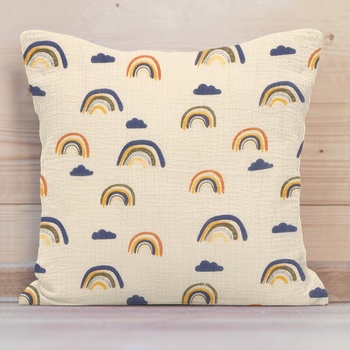 Biante Mušelínová MSN-073 Dúhy na krémovo žlutom 40 x 60 cm