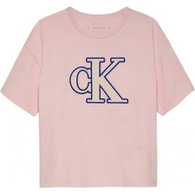 Calvin Klein Тениска Calvin Klein Monogram Flock Boxy short sleeve T-shirt - Pink