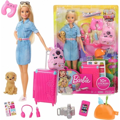 Barbie cestovatelka blondýnka