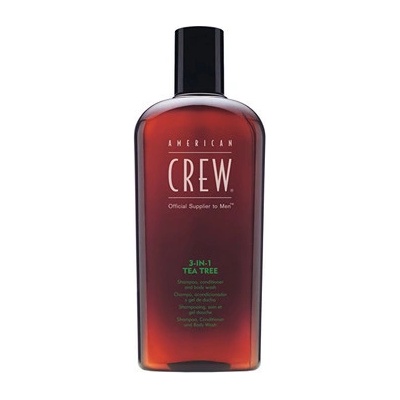 American Crew 3-in-1 Tea Tree šampon kondicionér a sprchový gel pro každodenní použití 250 ml
