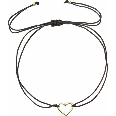 PAVONA Kabbalah náramok s pozláteným srdiečkom 13043.3 black