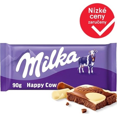 Milka Happy Cows mléčná čokoláda z alpského mléka a bílé čokolády 100 g