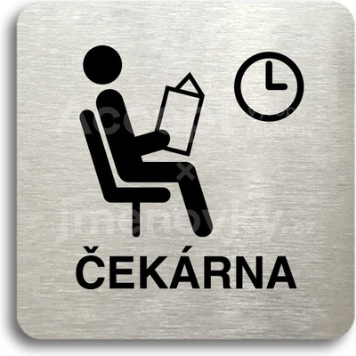 ACCEPT Piktogram čekárna - stříbrná tabulka - černý tisk bez rámečku