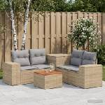 vidaXL Комплект дивани 6 бр. Бежов и Светло Сив 55 x 55 x 37 см (3447579)