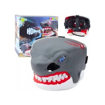 LeanToys Shark Mask Opening Mouth Lights Sounds Adjustable Strap
