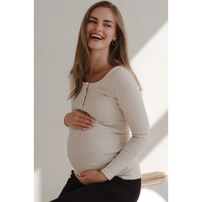 Tehotenské tričko na dojčenie Tummy Latte melange