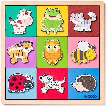 Woodyland Пъзел с животни, форми-цвят