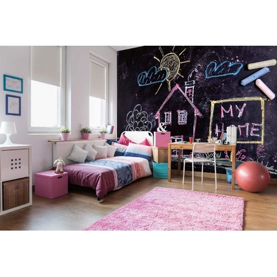 DIMEX ART Самозалепваща се флизелинова фототапета къщичка от тебешир 375 x 250 см