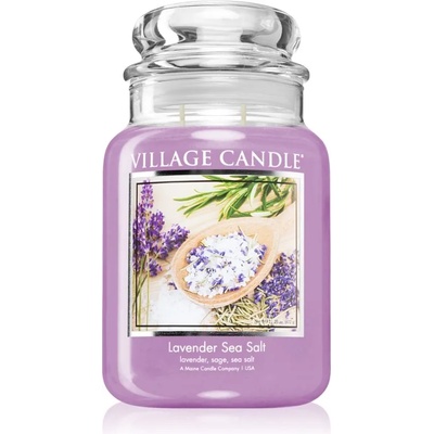 Village Candle Lavender Sea Salt ароматна свещ (Glass Lid) 602 гр