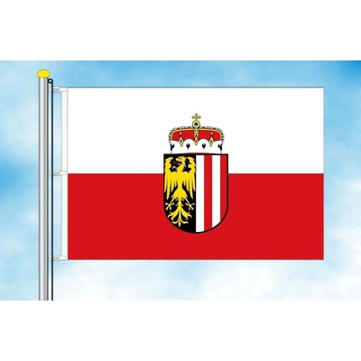 LIBEA, s.r.o. Horní Rakousko vlajka Rozměr: 30×45 cm, Uchycení: Karabiny na stožár
