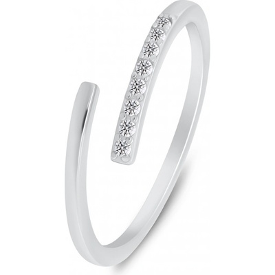 Brilio Silver Elegantní otevřený s čirými zirkony RI035W