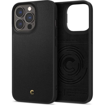 Spigen Cyrill Leather Brick Case - дизайнерски кожен кейс за iPhone 13 Pro (черен)