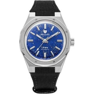 Nivada Grenchen F77 Lapis Lazuli 68009A77 Canvas Velcro Strap