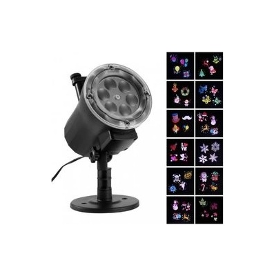 Alum Dekoratívny vonkajší projektor – 12 svetelných motívov
