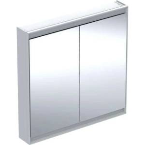 Geberit ONE - Огледален шкаф с LED осветление, 90x90x15 см, 2 врати, бял 505.813. 00.2 (505.813.00.2)