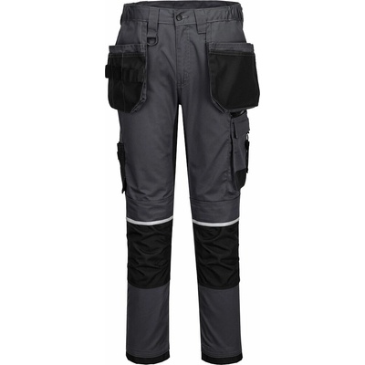 PortWest WX2 CD845 ECO CRAFT Holster Strečové keprové kalhoty do pasu šedá