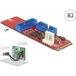 Delock Адаптер Delock, M. 2 Key B+M мъжко към 2 x USB 5 Gbps Pin Header (DELOCK-62843)