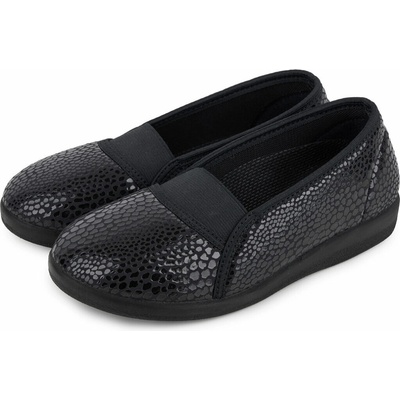 Vlnka dámské široké baleríny s pružným nártem černá – Zboží Dáma
