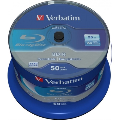 VERBATIM BD-R Blu-Ray SL DataLife 25GB/ 6x/ 50pack/ spindle – Zboží Mobilmania