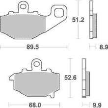 Brzdové destičky SBS zadní KAWASAKI ZX-6R Ninja (636) rok 02-06