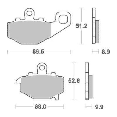 Brzdové destičky DP Brakes zadní KAWASAKI ZX-6R Ninja (600) rok 95-07, 10-17