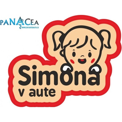 Samolepka - Simona v aute (150x90 mm)