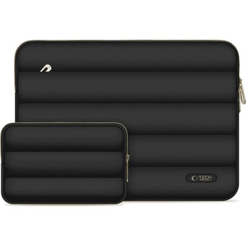 Tech-Protect Елегантен калъф и органайзер за аксесоари за MacBook 15, MacBook 16 и лаптопи до 16 инча - Tech-Protect Puffy Laptop Sleeve and Accessories Bag 16 (черен) (THP3482)
