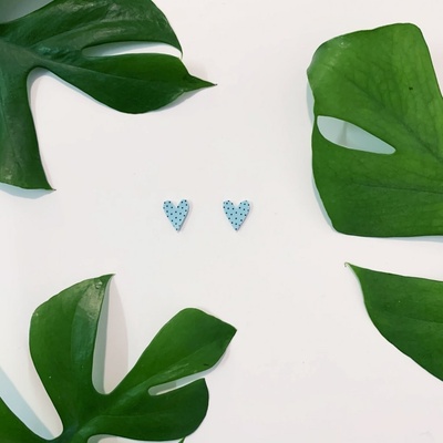 Bramboo náušnice Srdíčka 28751