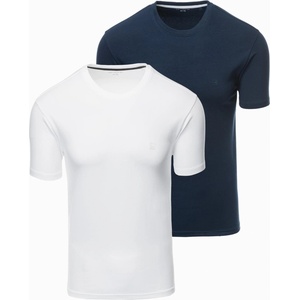 Ombre Clothing Комплект от три мъжки памучни тениски BASIC с кръгло деколте Ombre Clothing Ombre Clothing | Byal | МЪЖЕ | XXL