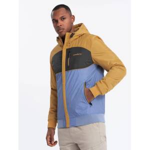 Ombre Clothing Мъжко леко цветно спортно яке с полар синьо Ombre Clothing Ombre Clothing | Sin | МЪЖЕ | S
