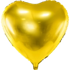 PartyDeco Балон от фолио Сърце - златен 45см