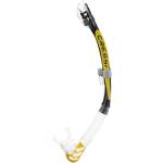 CRESSI Alpha Ultra Dry Snorkel Transparent/Black/Yellow - Dry Snorkel for Diving Freediving and Snorkeling, Transparent/Black/Silver, One Size Unisex - ES258051 (ES258051)