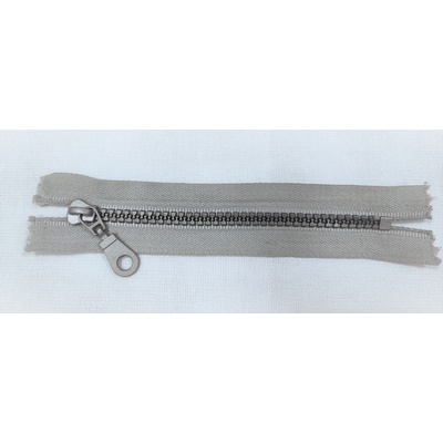 Zips kostený nedeliteľný 14cm / svetlá šedá