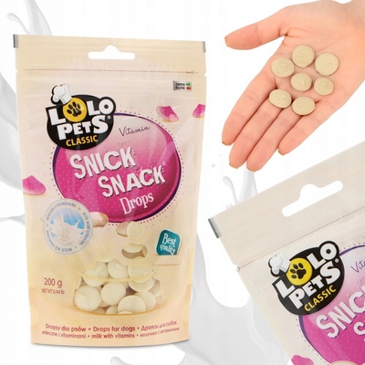 Lolo Pets Mliečne dropsy s vitamínmi Classic 200 g