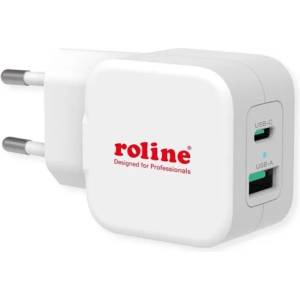 Roline Стенно зарядно устройство, 1x USB-A QX3.0 A 1x USB-C Power IQ, 20W, бяло 19.11. 1052-10 (19.11.1052-10)
