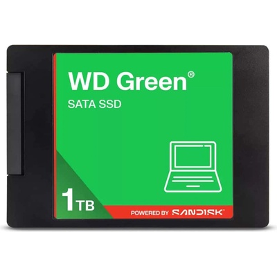 Памет SSD 1TB Western Digital Green (WDS100T5G0A-00CPT0), SATA 6Gb/s, 2.5"(6.35 cm), скорост на четене до 545MB/s (WDS100T5G0A-00CPT0)