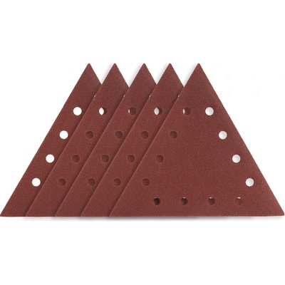 Graphite Brúsny papier na suchý zips K80, trojuholníkový s 12 otvormi, 5ks pre brúsku 59G264 54H032