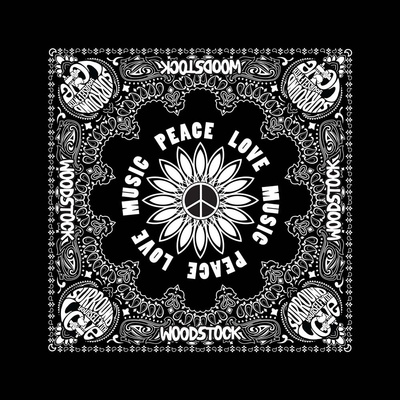 Woodstoch bandana PEACH LOVE & MUSIC