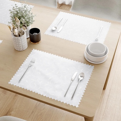 Goldea sváteční prostírání teflonové bílé s velkými ornamenty 2ks 30x40cm
