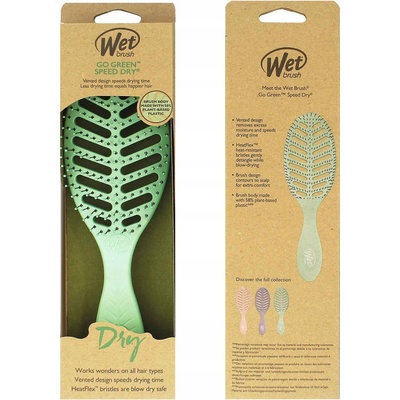Wet Brush Speed Dry Go Green kefa na rozčesávanie a fúkanie vlasov z organického materiálu zelená