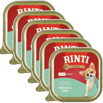 RINTI Ваничка Rinti Gold Mini Adult елен и говеждо 6 x 100 г