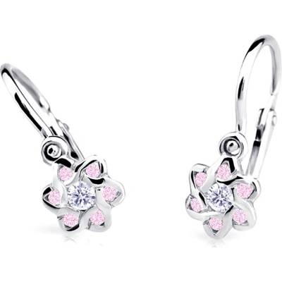 Cutie Jewellery Slušivé detské náušnice z bieleho zlata C2149-10-X-2 ružová