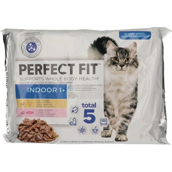 Image 1 of Perfect Fit Indoor 1+ chicken & salmon 4x85 g