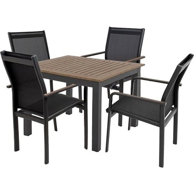 DOPPLER Sedací souprava EXPERTWOOD Plus, 4+1, hliníková, antracit